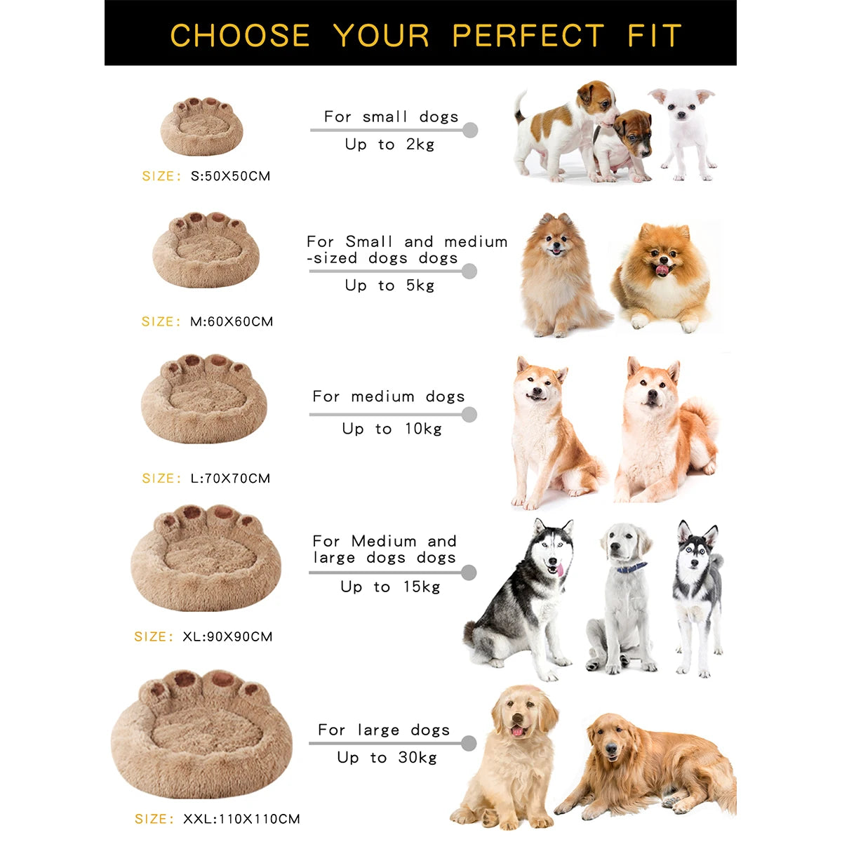 Pawprint Style Dog Bed