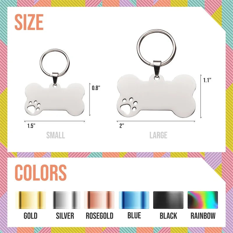 Stainless Steel Personalised Pet ID Tag