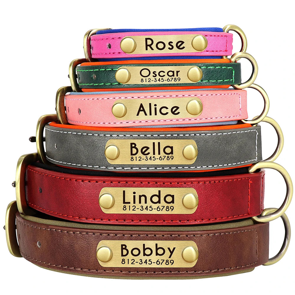 Personalised Leather Dog Collar